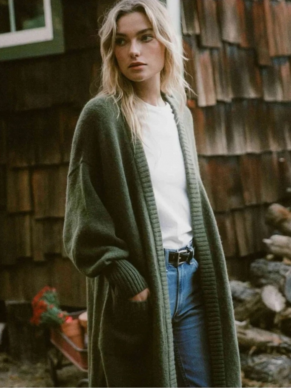 Christy Dawn The Elsie Alpaca Cardigan Green